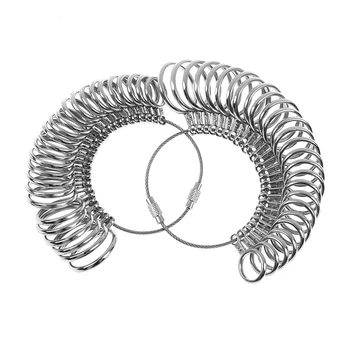 

1Pc Metal Ring Size Stick Mandrel Finger Gauge Ring Sizer Measuring Sizes Jewelry Tool
