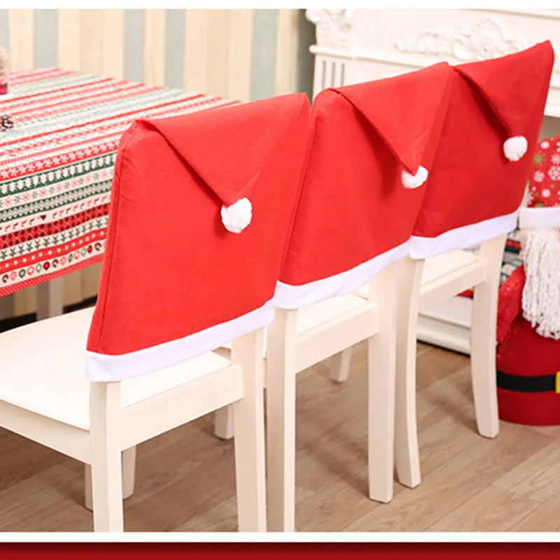 1 шт. нетканый материал красный чехол для кресла для дома украшение шляпа ужин на Рождество Санта-натальный Рождество Свадьба счастливый год Вечерние