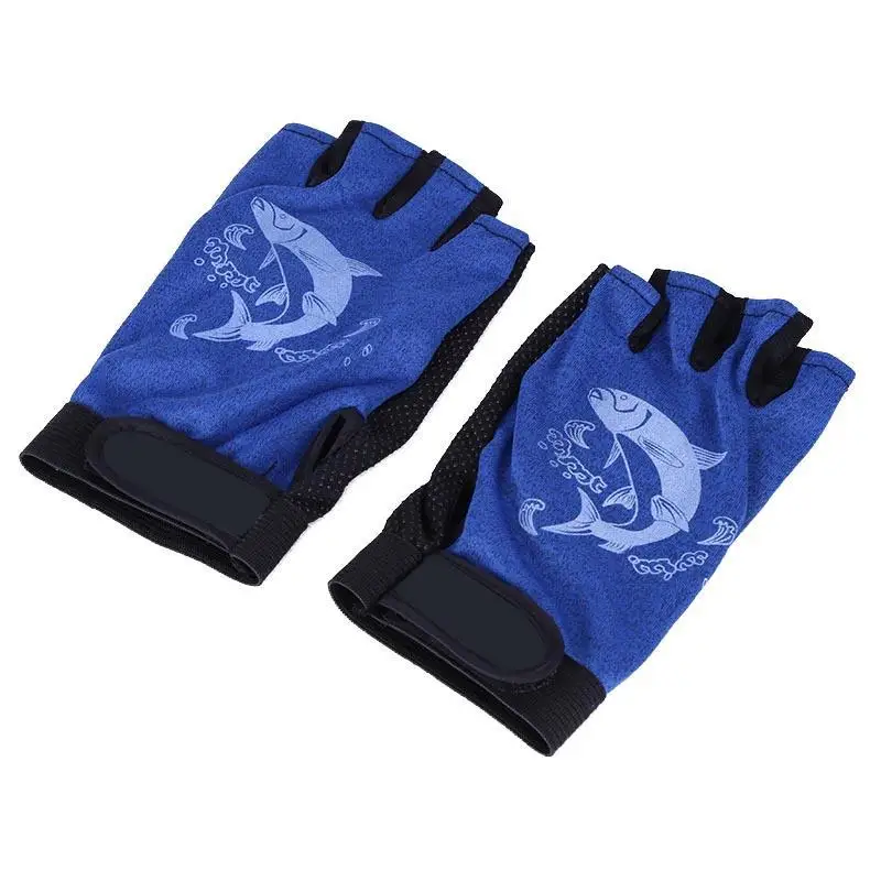 1 пара противоскользящие перчатки с 3 пальцами для велоспорта, противоскользящие перчатки из полиэстера, моющиеся антистатические велосипедные перчатки, 3 цвета - Цвет: Синий