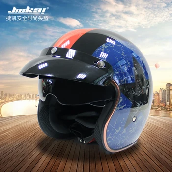 

JIEKAI JK-510 Universal Motorcycle Helmet Retro Open Face Cold Protection Safe Riding Scooter Headpiece with Visor