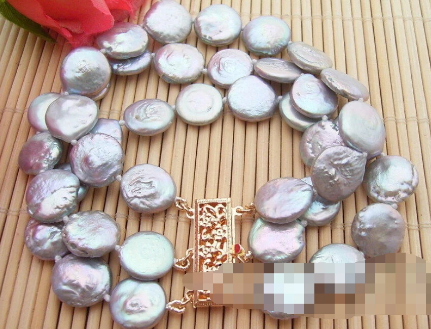 

0602 3Strds Grey Pearl Bracelet