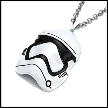 

Free Shipping New Fashion Movies Mask Pendant Necklace Star Wars Mask Logo Necklace For Men And Women Wholesale And Retail Gifts