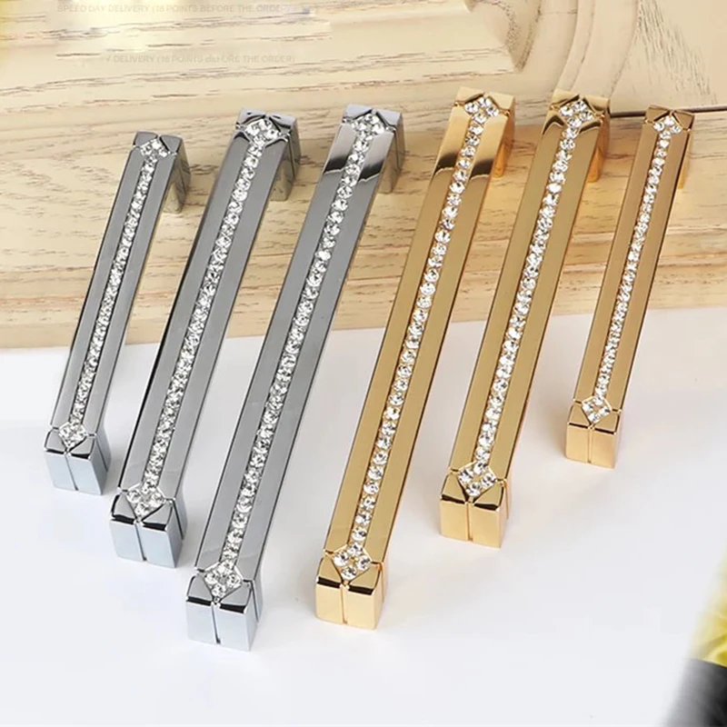 128mmluxury diamond furniture decorative handle crystal kitchen
