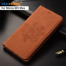 Meizu M3 Max случае kezihome матовая натуральная кожа с цветочным принтом Флип Стенд кожаный чехол Капа для Meizu M3 Max Чехлы Coque