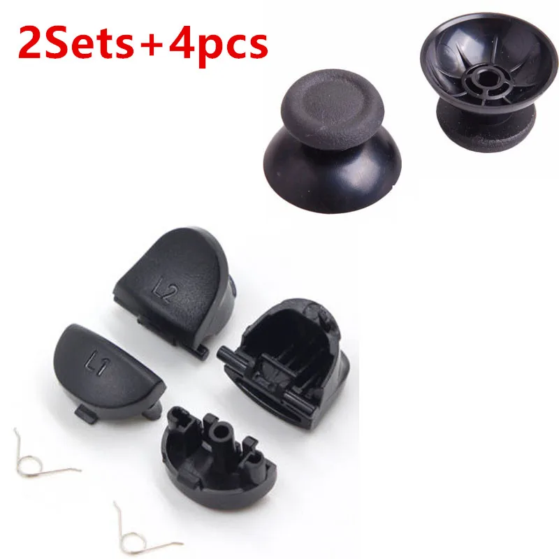 

4PCS 3D analog joystick analogue Thumbsticks+2 L1 R1 L2 R2 Trigger Buttons Repair Parts For Play Station 4 PlayStation4 PS4 PS 4