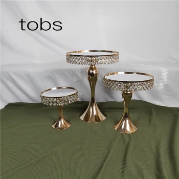 

Decoration With Crystal Wedding Bling Gold Or Silver Cake Stand Set