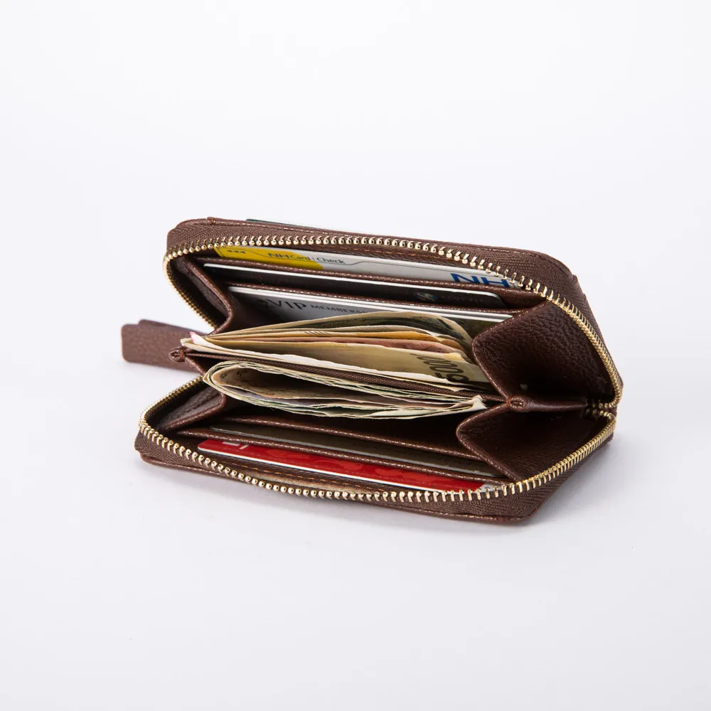 

coin purse small mini bag Leather Men Business Wallet Vintage Purse High Quality ID Credit Card Pockets porte monnaie femme3.1L4