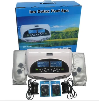 

2020 New Dual Detox Machine Ion Cleansing Machine Detox Foot Spa Two LCD Screen With Massage Acupuncture Pads Slice Wrist Belt