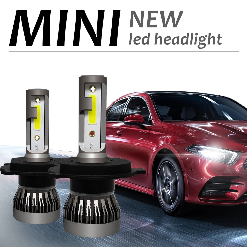 

2PCS Mini Auto Bulbs LED H7 H4 H11 H1 H8 H9 9005 HB3 9006 HB4 9012 LED Lamp COB Car Headlights Fog Lights 72W 6000LM 9V-36V+Gift