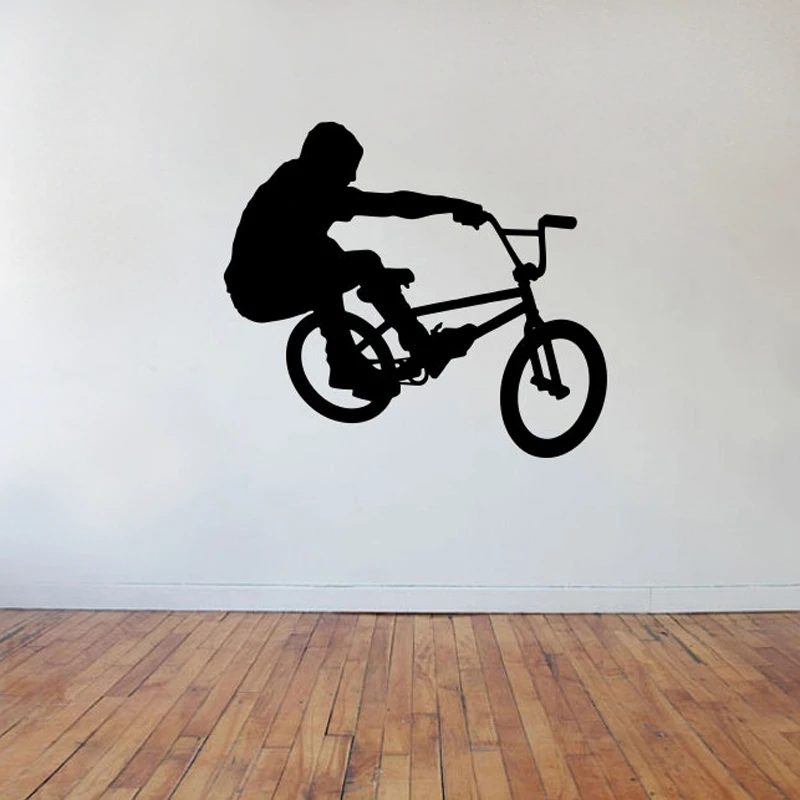 Stunt Bike Wall Decal GYM Sport Bicycle Wall Sticker Removable Vinyl