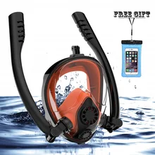 Double Breath Tube Snorkel Mask Full Face Anti-Fog Anti-Leak Swimming Snorkeling Mask Adults Diving Scuba Mask Diving Equipment цена Double Breath Tube Snorkel Mask Full Face Anti-Fog Anti-Leak Swimming Snorkeling Mask Adults Diving Scuba Mask Diving Equipment цены онлайн