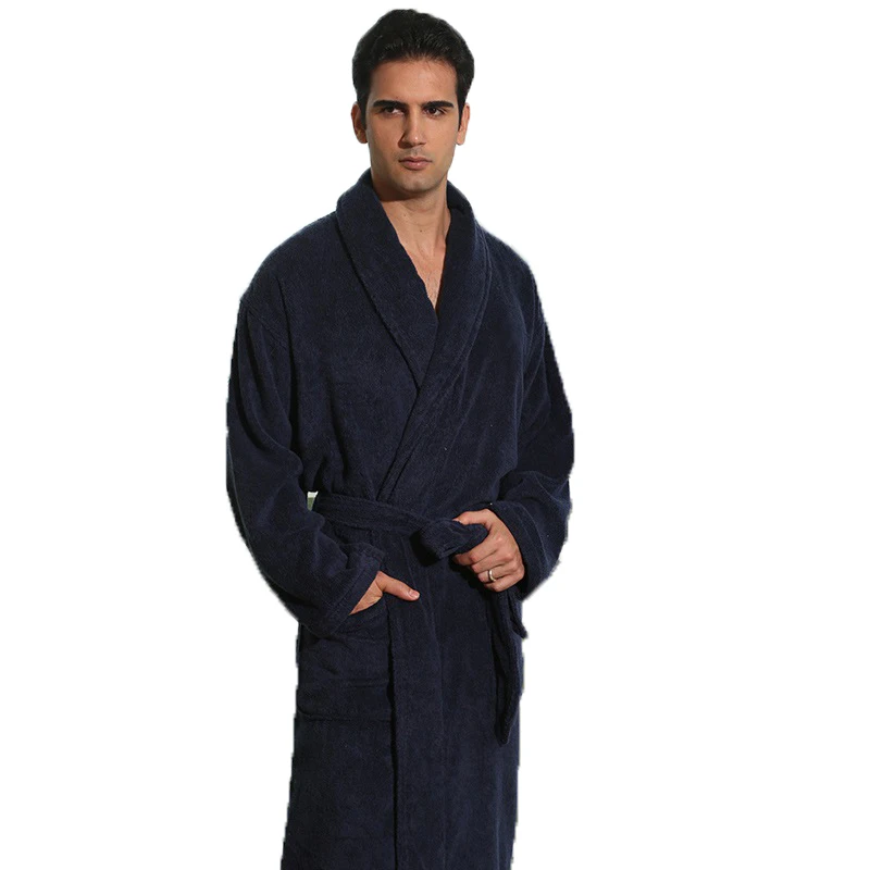 Winter men bathrobe cotton thicken Plus size XL pretty warm long soft