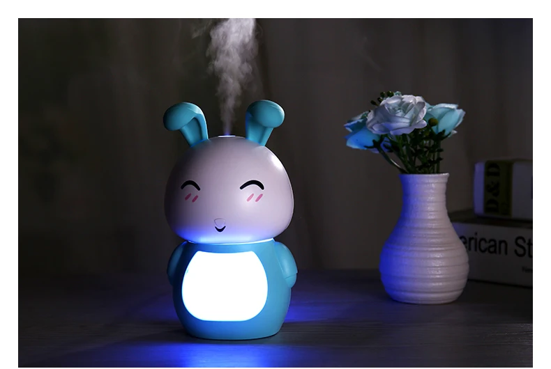 

200ML USB Aroma Essential Oil Diffuser Ultrasonic Cool Mist Rabbit Humidifier Air Purifier LED Night light for Office Home Gift