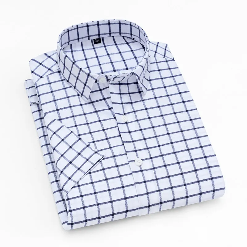 Unisplendor الصيف الرجال قصيرة الأكمام قمصان منقوشة مخطط قميص رجالي لينة تنفس الذكور عارضة قميص الرجال الصبي قصيرة قمم YN10475 Unisplendor الصيف الرجال قصيرة الأكمام قمصان منقوشة مخطط قميص رجالي لينة تنفس الذكور عارضة قميص الرجال الصبي قصيرة قمم YN10475