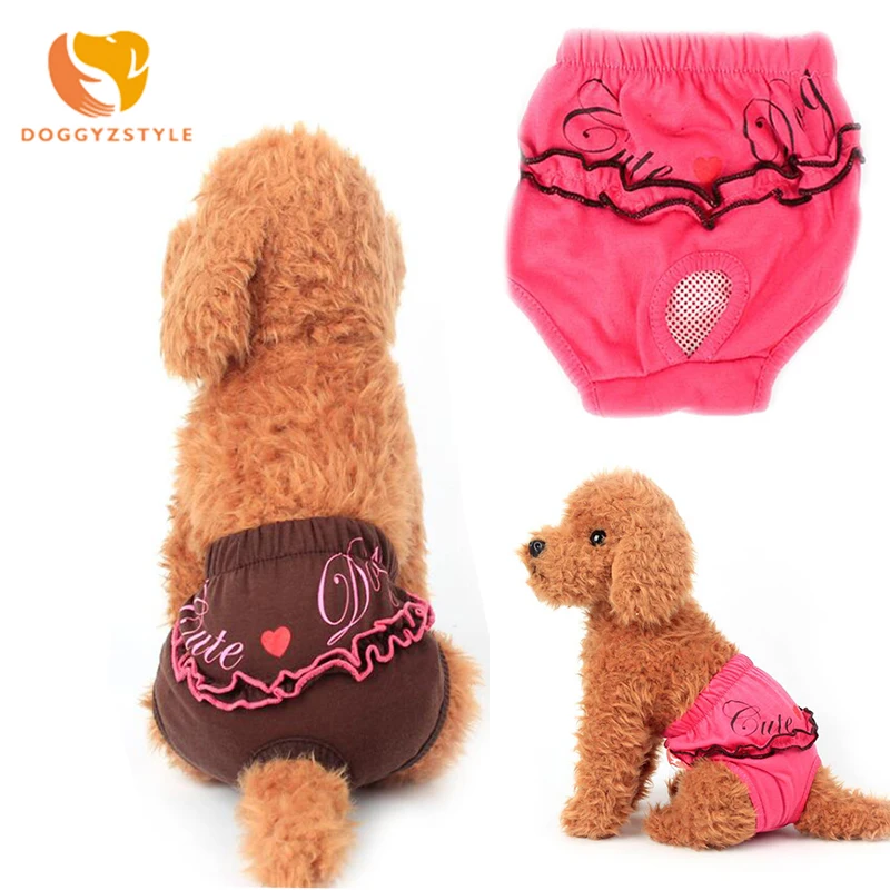 

Dog Physiological Pants XS-L Diaper Sanitary Washable Female Dog Shorts Panties Menstruation Underwear Briefs DOGGYZSTYLE