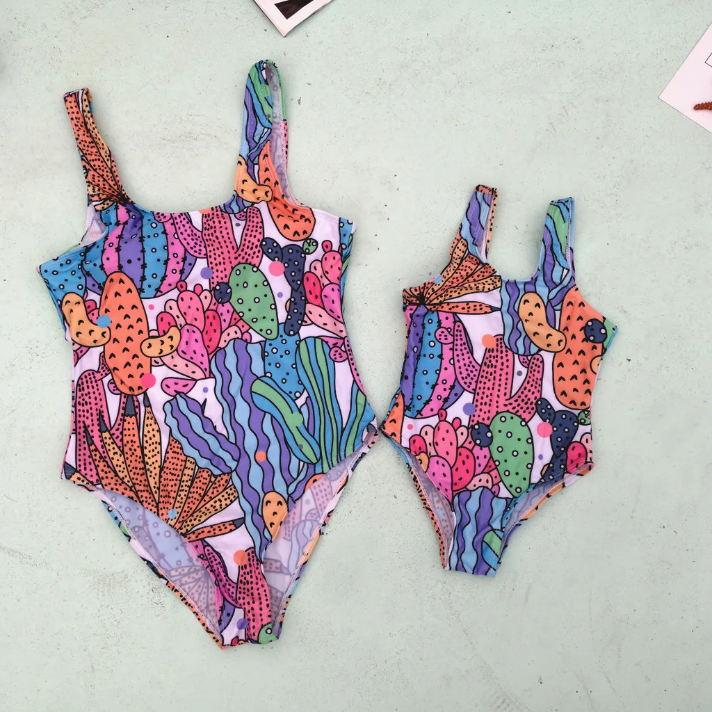 

mother and daughter matching Floral swimwear Mommy and Me Women Bikini Printing OnePiece Swimwear Swimsuit&ZH4#G7