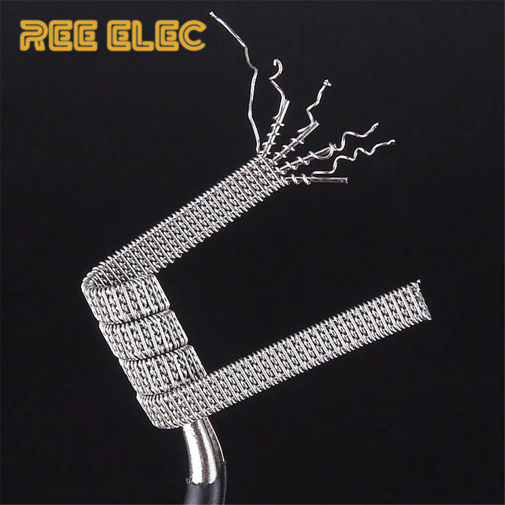 

REE ELEC NI80 Prebuilt Coil 4 Core Stagger Fused Clapton Coil 0.12ohm Rda Atomizer High End Premade Coil For E Cigarette