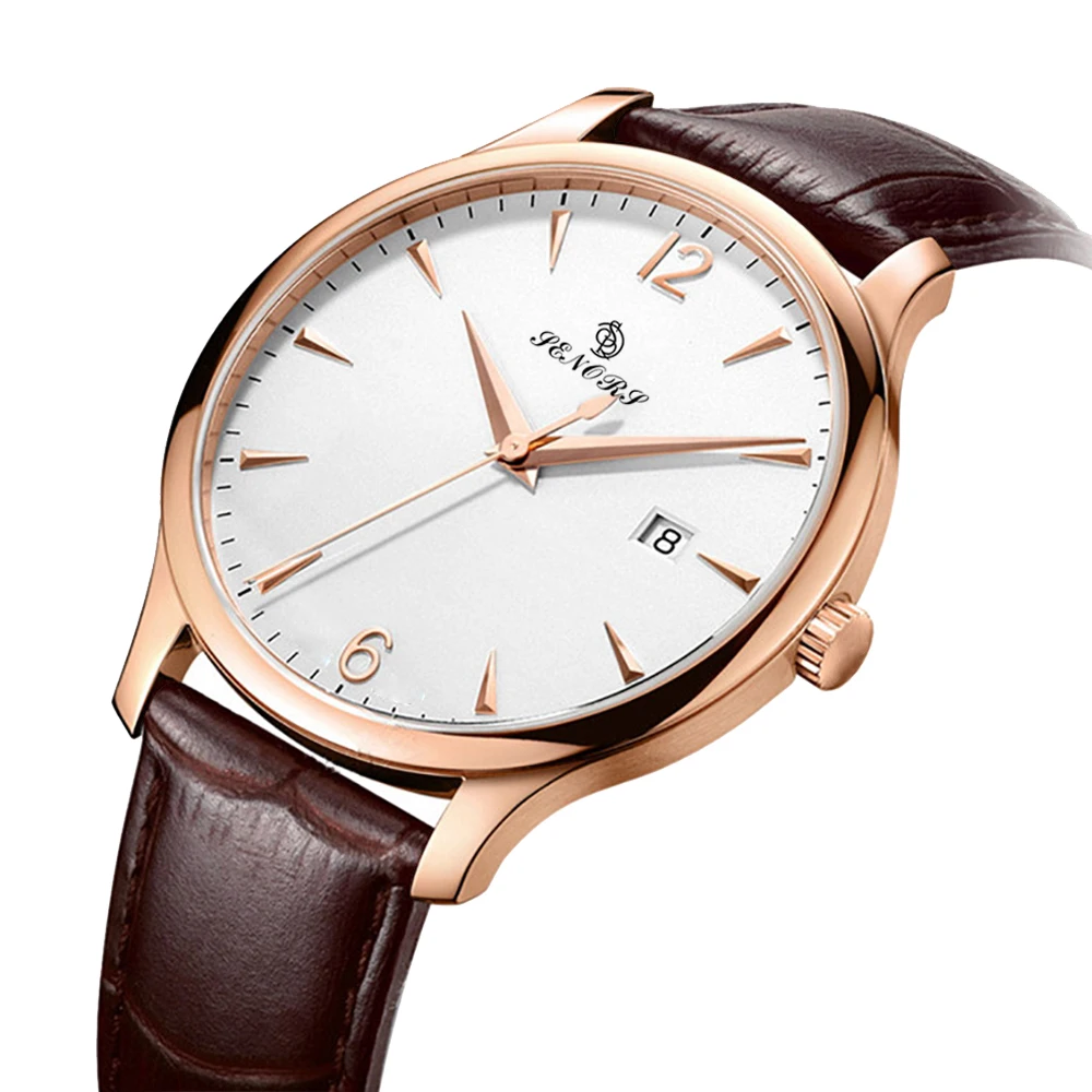 new Watch Men Luxury genuine leather Sport Quartz wristwatch clock Mens Watches Leather Business Waterproof watch Relogio Mascul