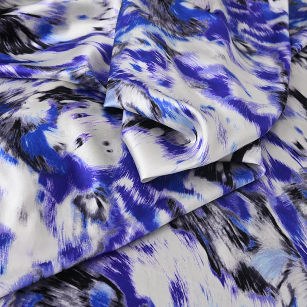 Buy Free Shipping Digital Printed Silk Elastic Satin Fabric from Reliable satin