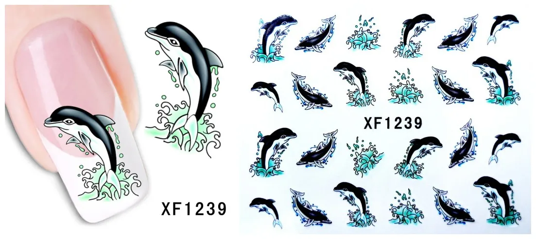 Водостойкие Переводные ногти художественная наклейка мультяшная губная помада дизайн девушки и женщины маникюрные инструменты Обертывания для ногтей XF1231 - Цвет: XF1239