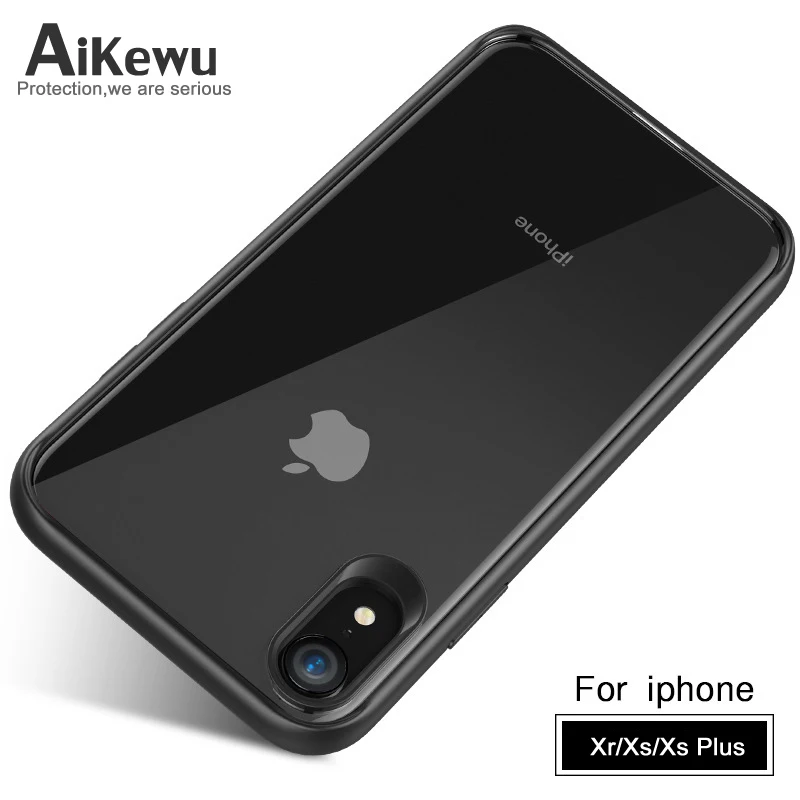 AiKewu for iPhone X XR XS Max case Ultra thin high transparent PC+ soft Silicone shockproof back cover | Мобильные телефоны и