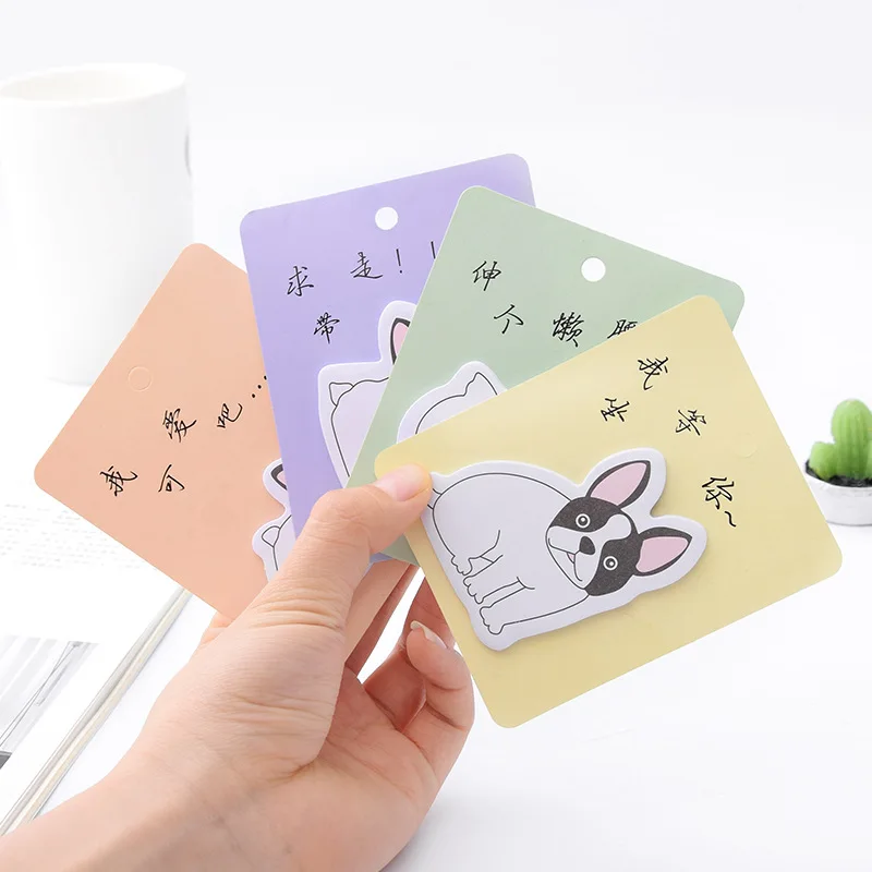 

AD21 4X Cute Lovely Puppy Dog Memo Pad Sticky Notes Message Paper Writing School Office Supply Notepad Student Stationery