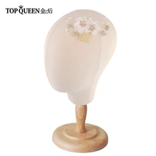TOPQUEEN HP151 невесты ручной работы элегантный жемчуг ветвь цветка Свадебный гребень для волос головной убор Белый цветок свадебные расчески