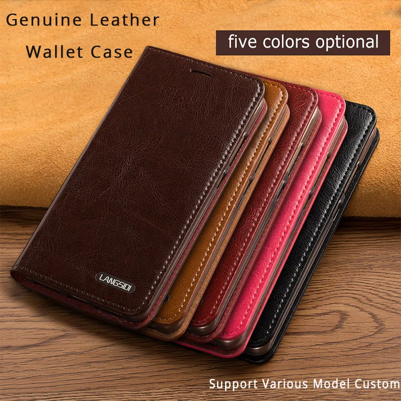 

LANGSIDI Flip Genuine Leather Case For Xiaomi mi 5s plus 5.7Inch Cover Stand Wallet Card Holder Magnetic Business Bag