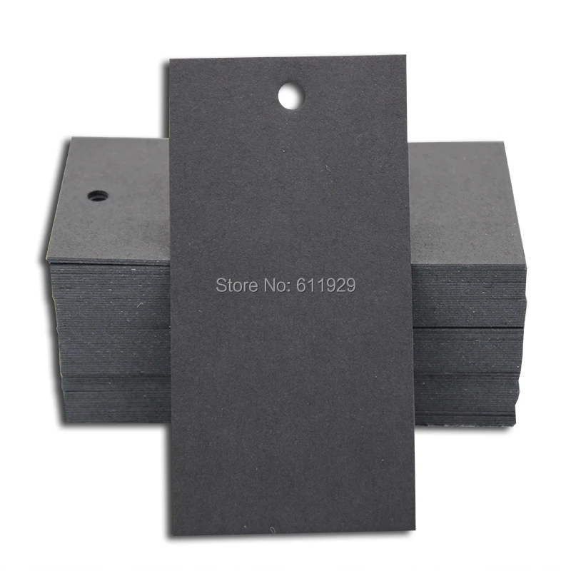 

Free shipping Blank DIY kraft paper Hang Tag/400gsm cardboard matte finish paper black swing tag/clothing label/tag 300pcs/lot