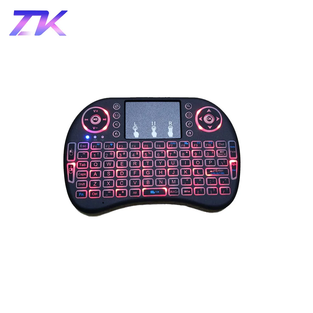 ZKMAGIC I8 2.4GHz Mini Wireless Backlit Keyboard Touchpad Mouse LED Backlit AAA*2 Battery for Smart TV Mini PC ZKMAGIC I8 2.4GHz Mini Wireless Backlit Keyboard Touchpad Mouse LED Backlit AAA*2 Battery for Smart TV Mini PC