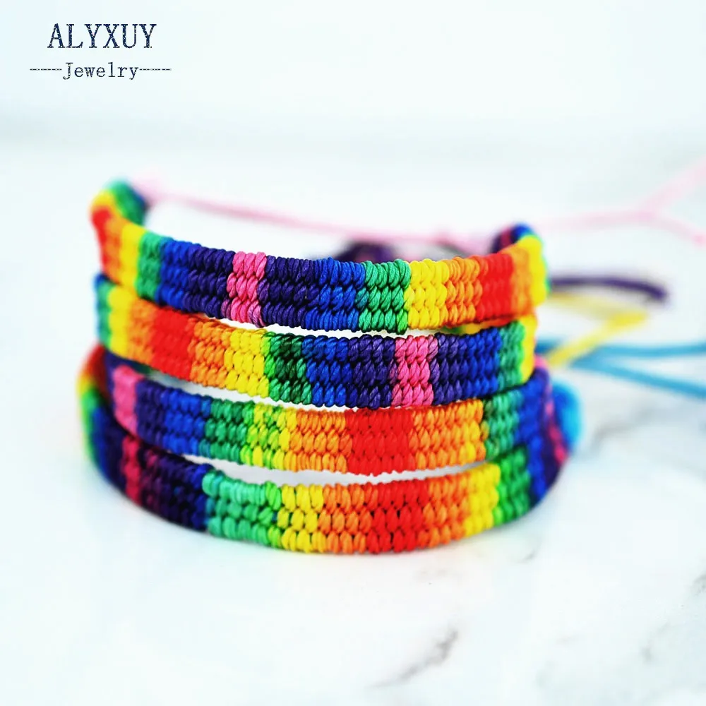 Fashion waxed cords braided leather hemp rope woven friendship