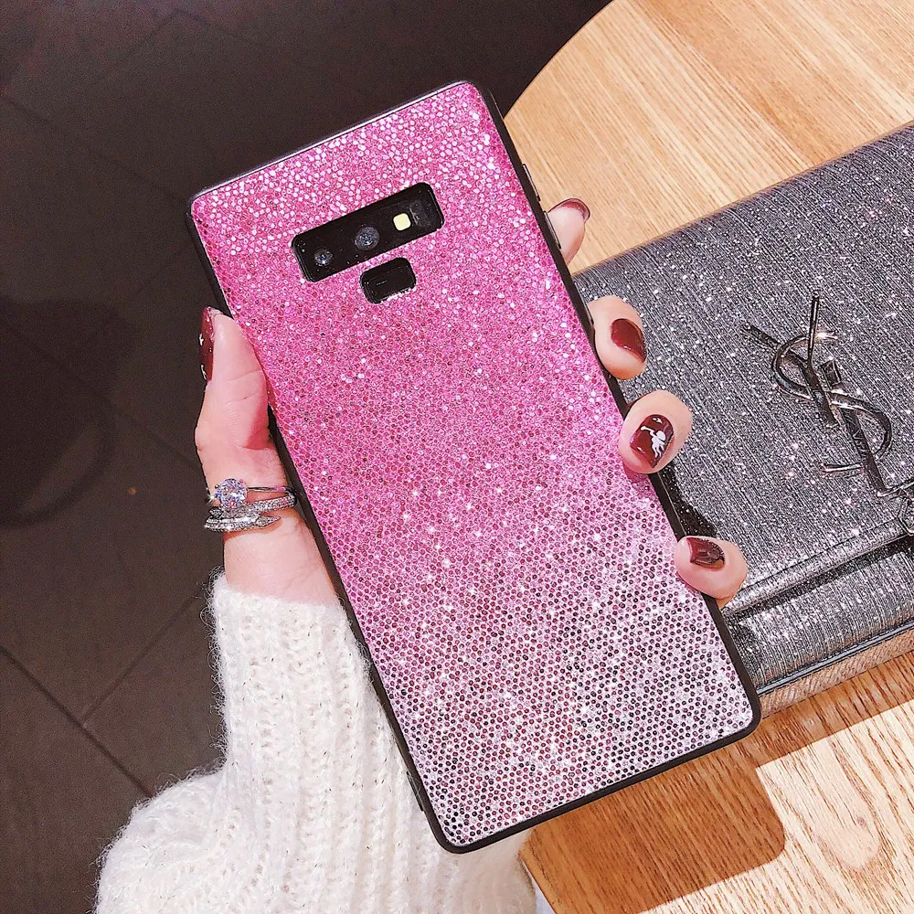 Мягкий силиконовый чехол из ТПУ с блестками для Samsung Galaxy S8 S9 S10 A6 A8 Plus Note 8 9 M10 M20 A30 A50