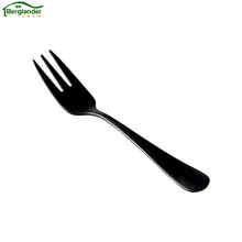 BERGLANDER 6Pcs/set Stainless Steel black Tea Forks Set Mini Cake Dessert Fruits Fork Kitchen Snacks Salad Tools black Flatware