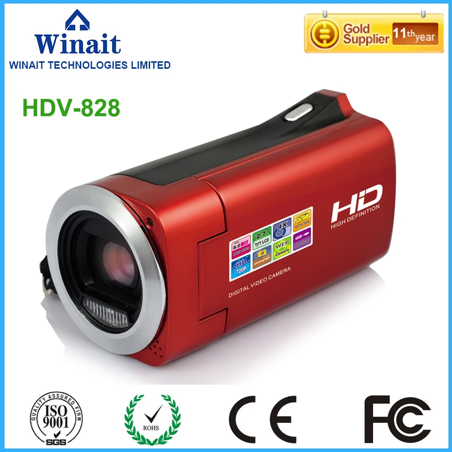 

15MP 720p hd digital video camera HDV-828 2.7"LCD display PC camera 4X digital zoom cheap digital video camcorder