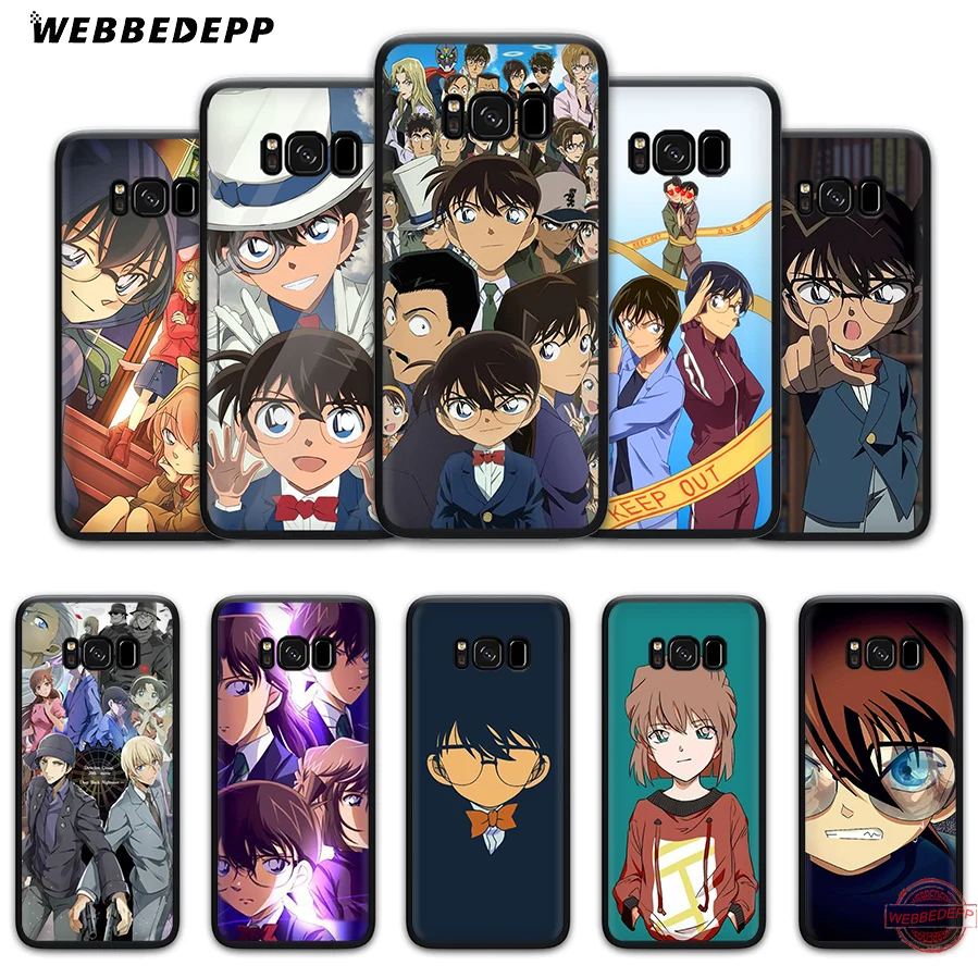 WEBBEDEPP Famous Anime Detective Conan Soft Case for Samsung A6 A7 A8 A9 J6 2018 S7 S8 S9 S10E S20 Ultra Note 8 9 10 Lite Plus | Мобильные