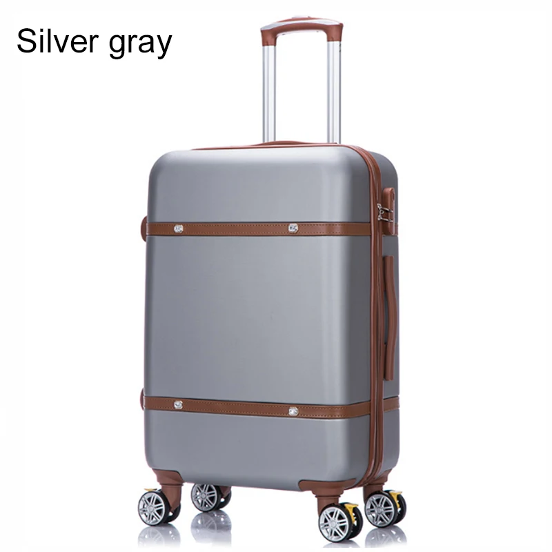 20'24'26' Ретро ролики на молнии с замком для багажа, чехол для чемодана на колесиках, чехол для костюма - Цвет: 24 Silver gray