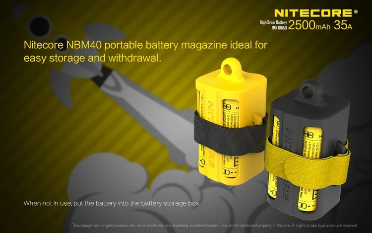 NITECORE IMR18650 2500mAh 35A 3,7 V литий-ионная защищенная аккумуляторная батарея с высокой производительностью для паровых устройств вейперов(1 шт./плоский верх