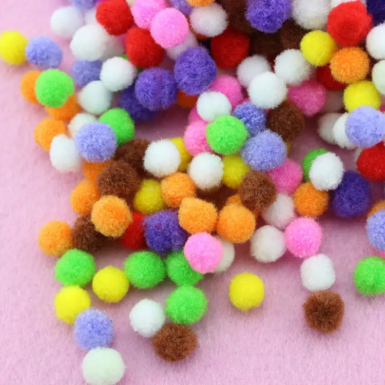 2000pcs/lot 10mm Tiny Pom pom Ball Yarn Pom Poms Felt Balls for Baby