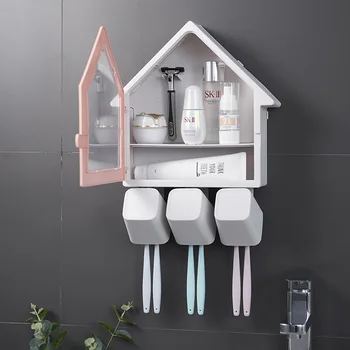 

Bathroom Accessories Set Tooth Brush Holder Toothpaste Dispenser Holder Toothbrush Wall Mount Rack Bathroom Tools Set