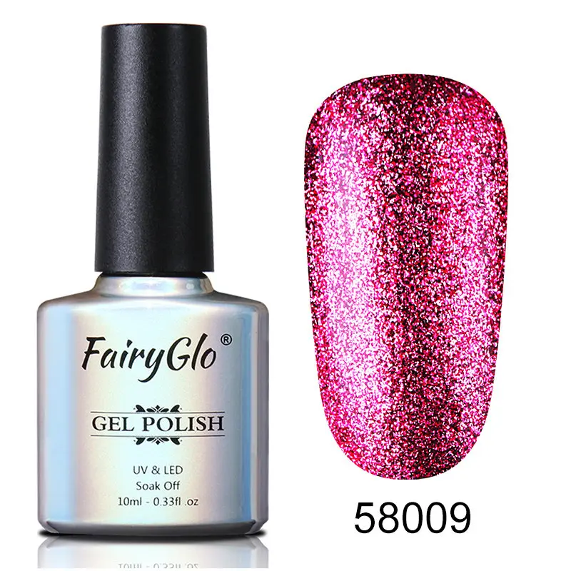 FairyGlo, 10 мл, Платиновый Гель-лак для ногтей, Полупостоянный лак для ногтей, блестящий Гель-лак, впитывающий УФ-гель для ногтей, эмалированный лак - Цвет: 58009