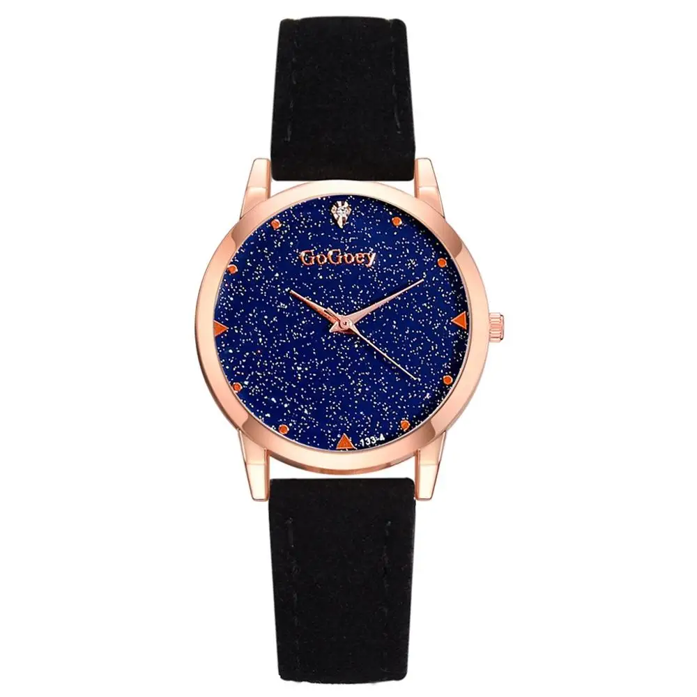 Gogoey роскошные брендовые кожаные часы женские модные кварцевые платья женские наручные часы водонепроницаемые спортивные часы Relogio Feminino - Цвет: Черный