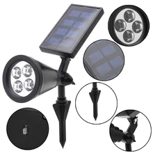 Модный 4 Светодиодный светильник на солнечной энергии, прожектор для сада, газона, пейзаж, водонепроницаемый, для улицы