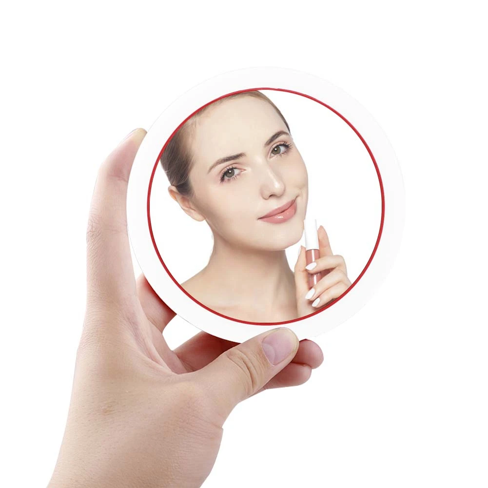 

Portable LED Multifunctional Circular Cosmetic Mirror with USB Wireless Charging Base Women Makeup Mirror Tools