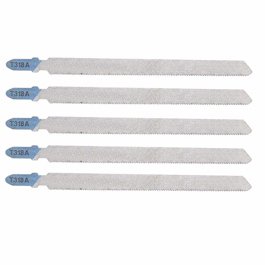 DWZ 5pcs T318A HCS Curved Extra Long Jigsaw Blades for Metal Cutting 132mm Length