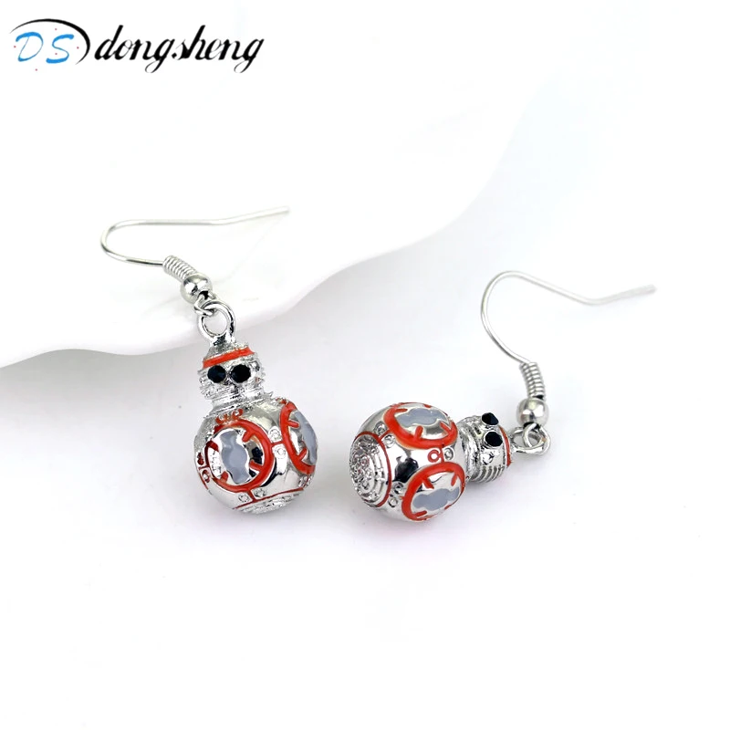 

dongsheng 2019 Fashion Women's Earring Movie Star Wars BB-8 3D Drop Earrings Robot Alloy Metal Pendant Fans Jewelry Accessories