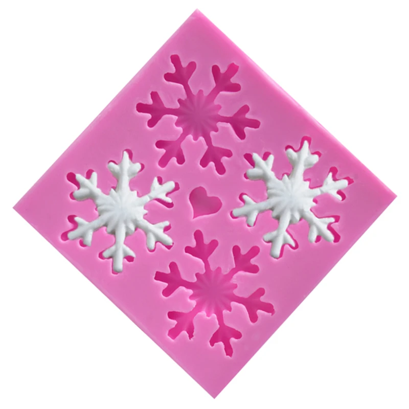 

Big Snow Snowflake Shape Silicone Cake Mold For Chocolate Soap Candy Christmas Fondant Cake Decorating Tools Bakeware Mould