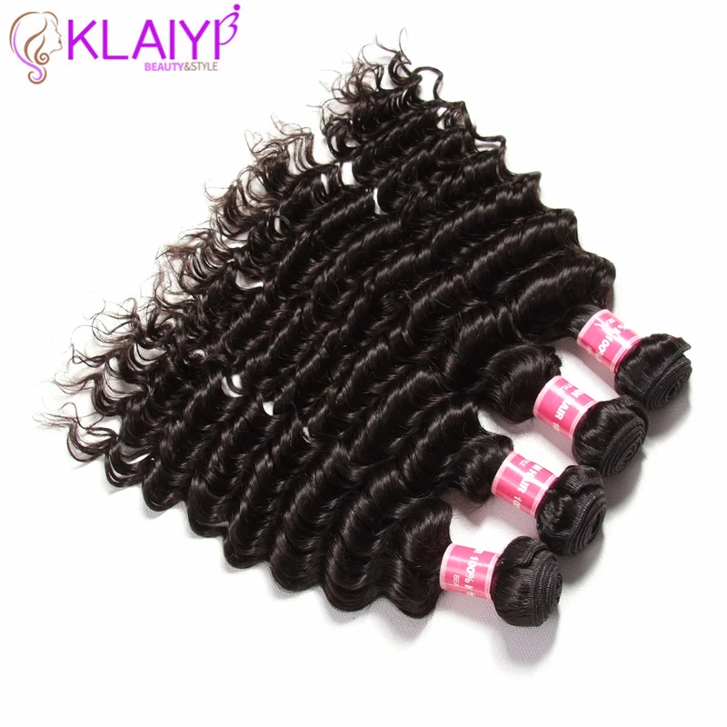 Klaiyi Brazilian Hair Bundles Deep Wave 12-26 Inch Remy Hair 3 Bundles Natural Color Can Be Dyed All Colors 100% Human Hair Klaiyi Brazilian Hair Bundles Deep Wave 12-26 Inch Remy Hair 3 Bundles Natural Color Can Be Dyed All Colors 100% Human Hair