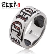 Beier 100% anillo de plata de ley 925 de alta polaco para mujeres/hombres joyería punky de la manera d0449