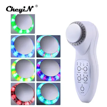 

7 Colors 3MH LED Photon Ultrasonic Face Pore Cleaner Ultrasound Vibration Skin Lifting Whitening Tighten Facial Beauty Machine