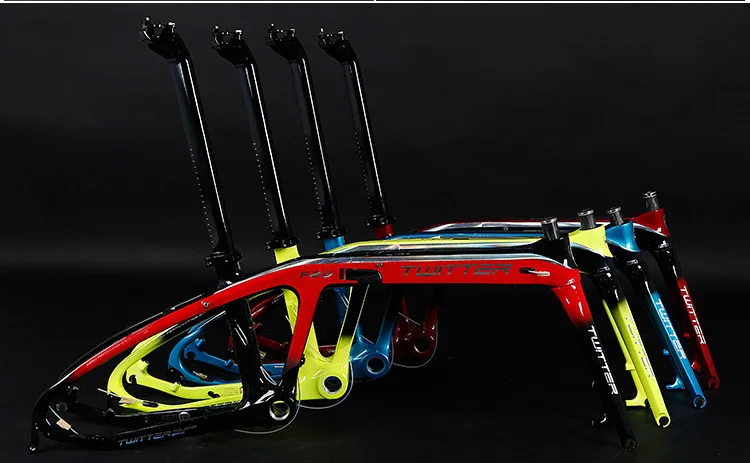 Sale Twitter F2.0 T800 Carbon BMX Folding Bike Frame 20 Inch Wheels Portable Folding Bicycle Cycling Frame 20er Disc and V Brake 3